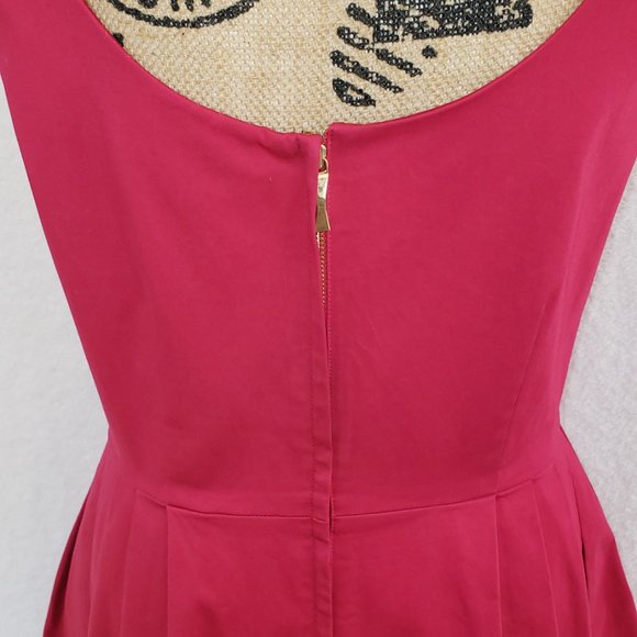 Kate Spade ♠ New York Pleated Fit & Flare Magenta Pink Dress - Picture 4 of 8